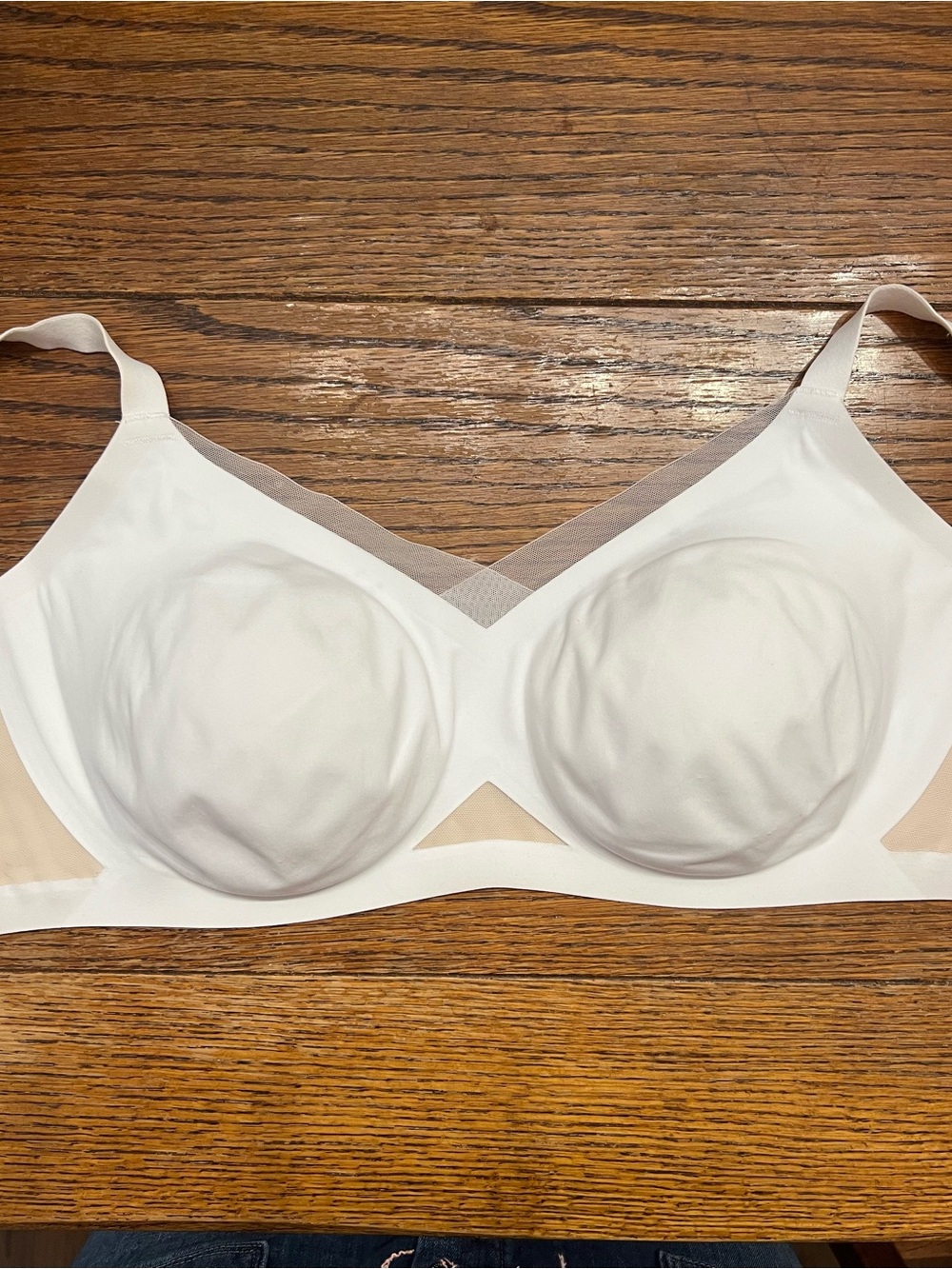 honey love crossover bra 1x White wireless 40C 40D